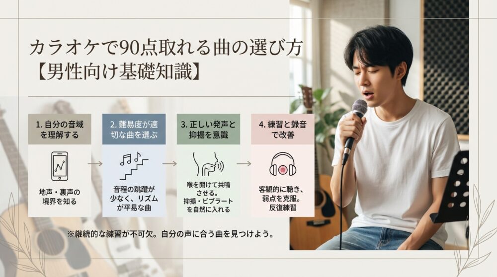 カラオケで90点取れる曲の選び方【男性向け基礎知識】