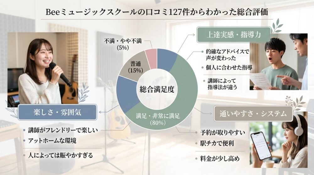 Beeミュージックスクールの口コミ127件からわかった総合評価
