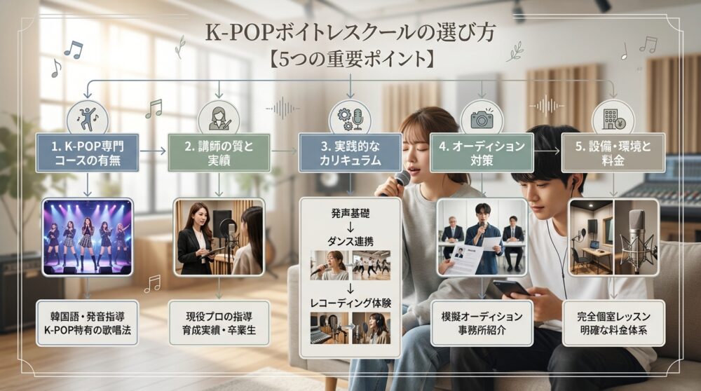 K-POPボイトレスクールの選び方【5つの重要ポイント】