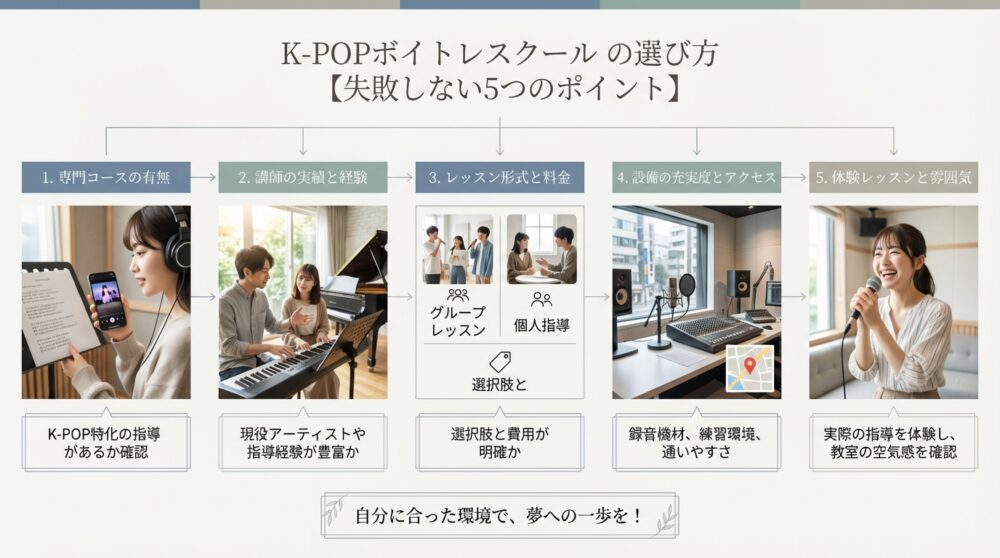 K-POPボイトレスクールの選び方【失敗しない5つのポイント】