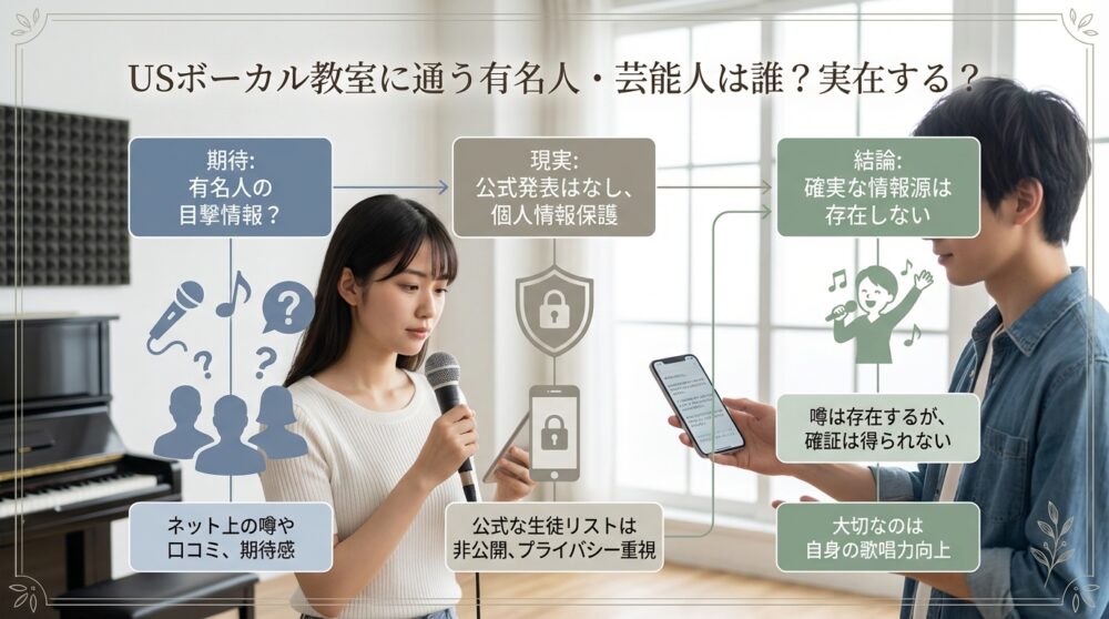 USボーカル教室に通う有名人・芸能人は誰？実在する？