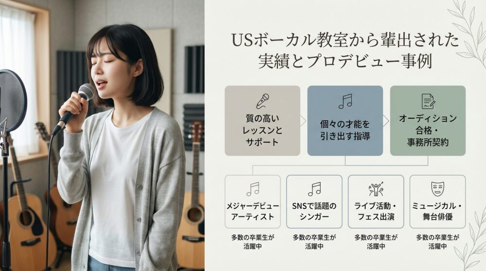 USボーカル教室から輩出された実績とプロデビュー事例