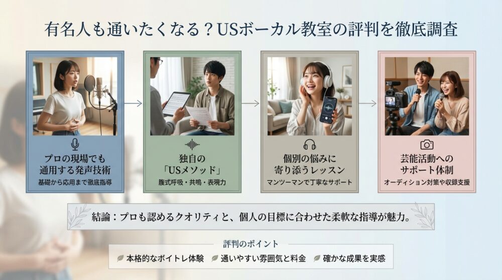 有名人も通いたくなる？USボーカル教室の評判を徹底調査