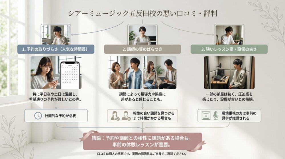 シアーミュージック五反田校の悪い口コミ・評判