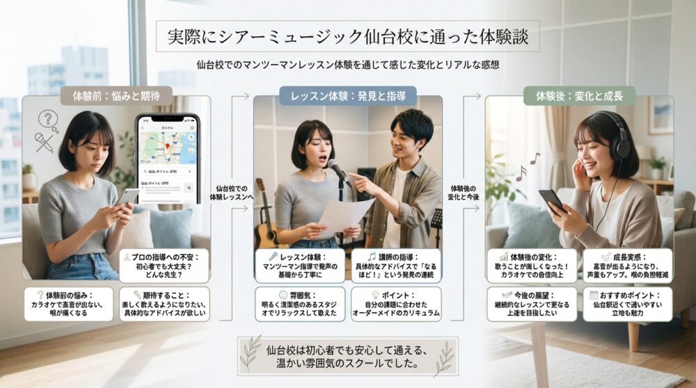 実際にシアーミュージック仙台校に通った体験談