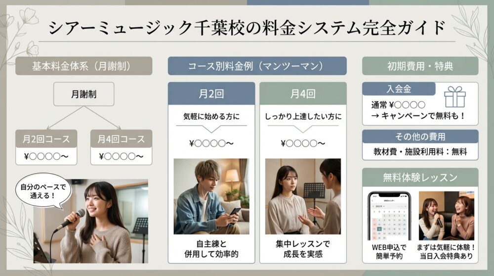 シアーミュージック千葉校の料金システム完全ガイド