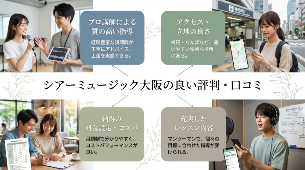 シアーミュージック大阪の良い評判・口コミ