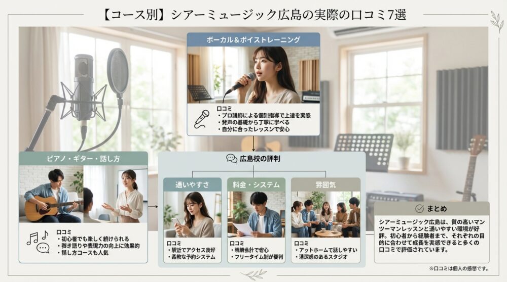 【コース別】シアーミュージック広島の実際の口コミ7選