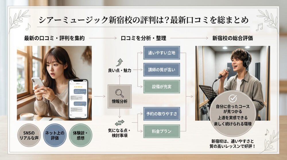 シアーミュージック新宿校の評判は?最新口コミを総まとめ
