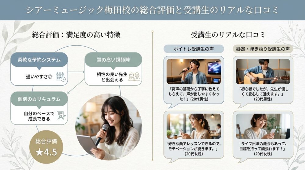 シアーミュージック梅田校の総合評価と受講生のリアルな口コミ