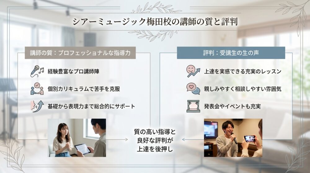 シアーミュージック梅田校の講師の質と評判