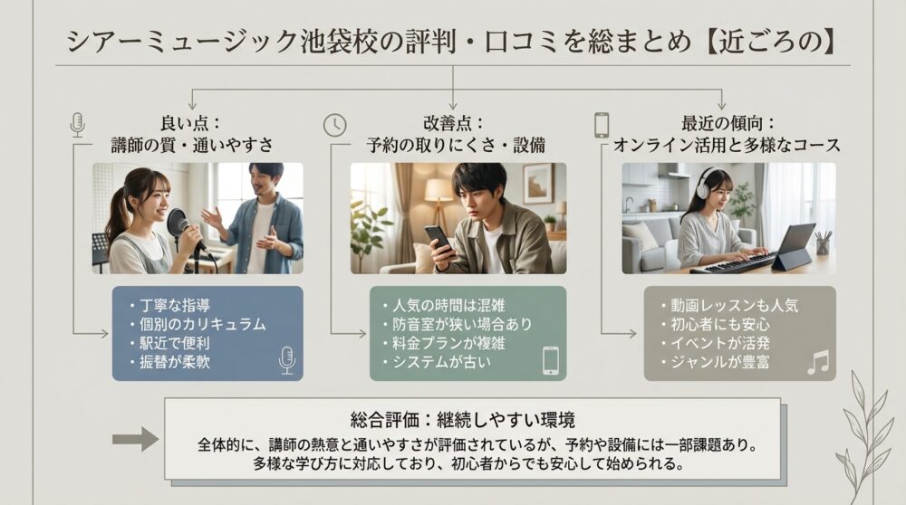 シアーミュージック池袋校の評判・口コミを総まとめ【近ごろの】