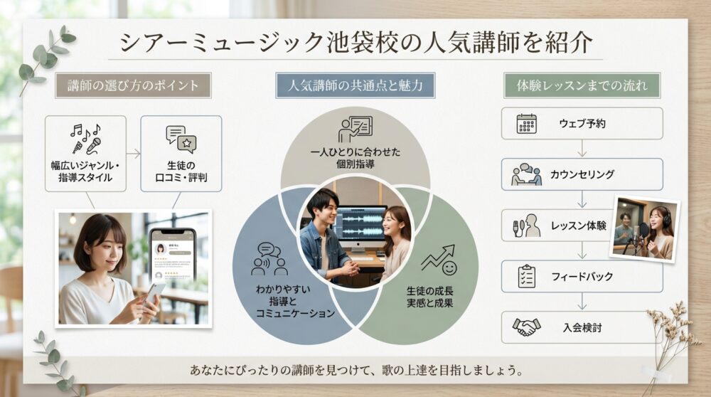 シアーミュージック池袋校の人気講師を紹介
