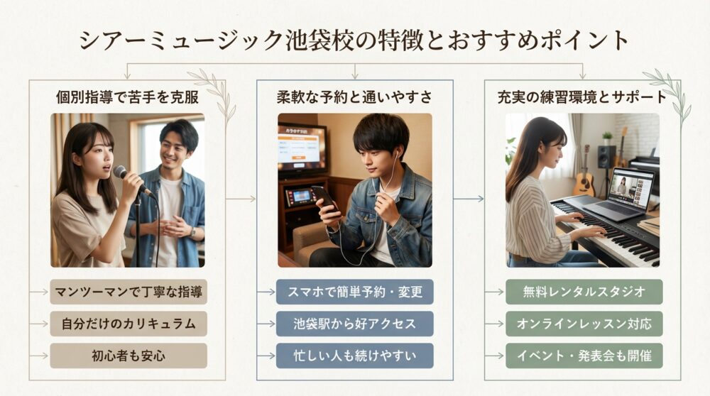 シアーミュージック池袋校の特徴とおすすめポイント