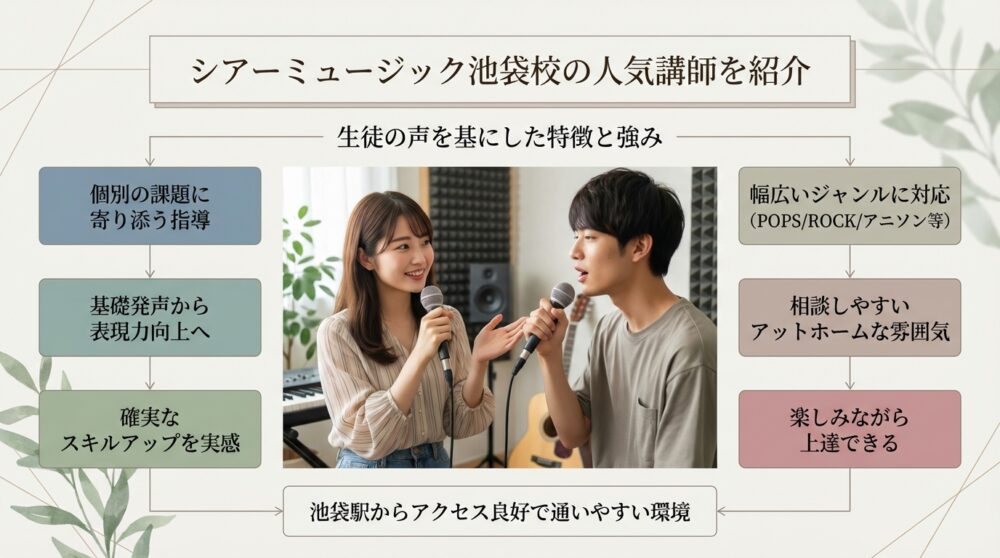 シアーミュージック池袋校の人気講師を紹介