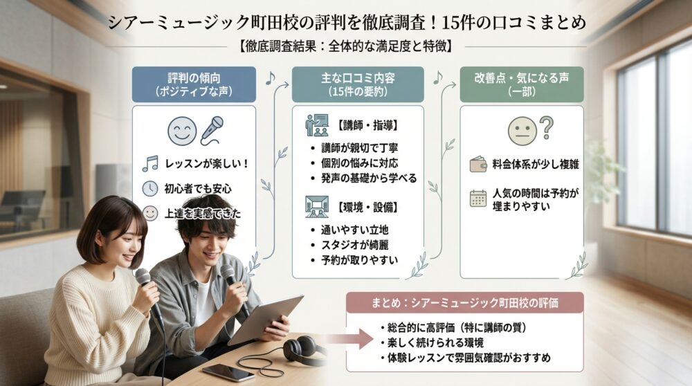 シアーミュージック町田校の評判を徹底調査!15件の口コミまとめ