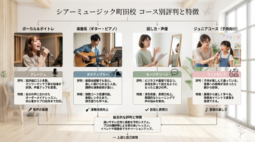 シアーミュージック町田校のコース別評判と特徴