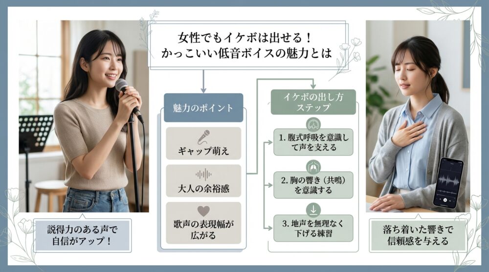 女性でもイケボは出せる！かっこいい低音ボイスの魅力とは