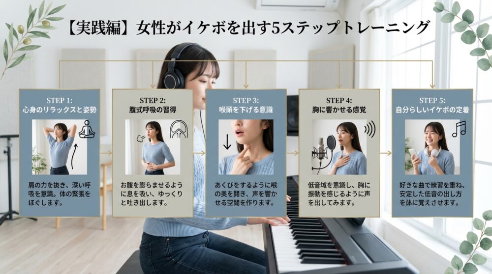 【実践編】女性がイケボを出す5ステップトレーニング