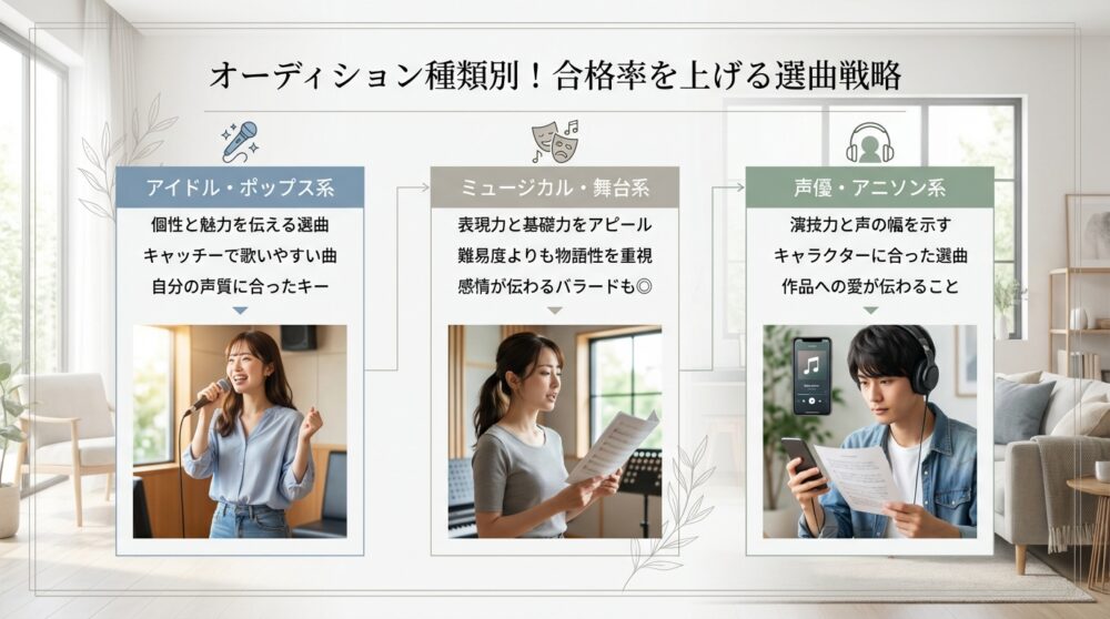 オーディション種類別！合格率を上げる選曲戦略
