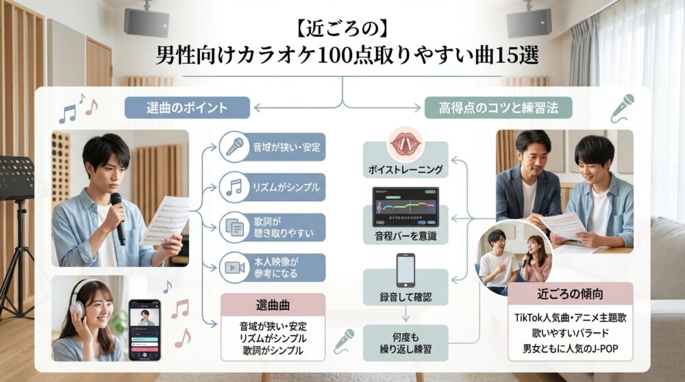 【近ごろの】男性向けカラオケ100点取りやすい曲15選