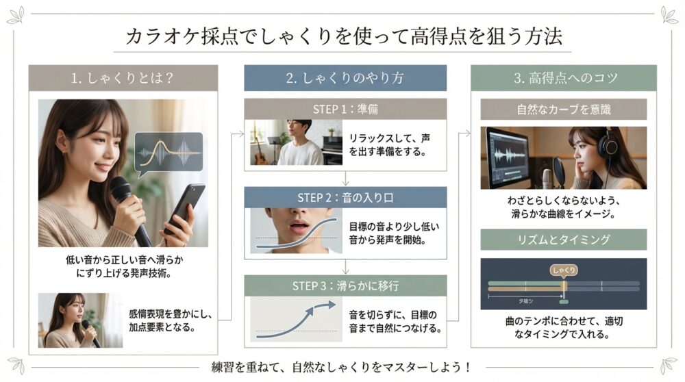 カラオケ採点でしゃくりを使って高得点を狙う方法