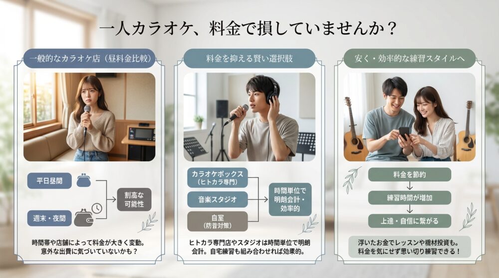 一人カラオケ、料金で損していませんか？