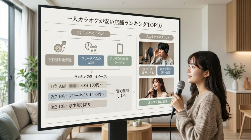 一人カラオケが安い店舗ランキングTOP10