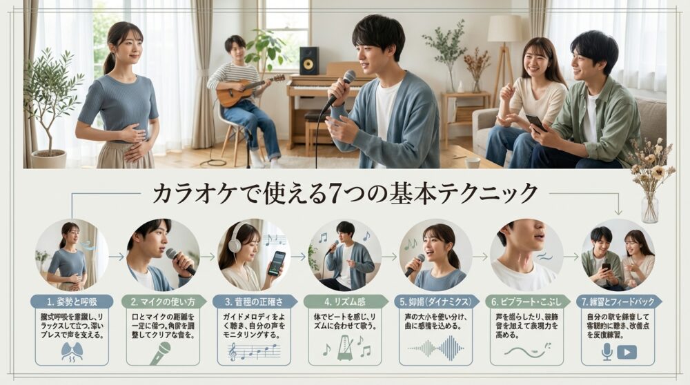 カラオケで使える7つの基本テクニック