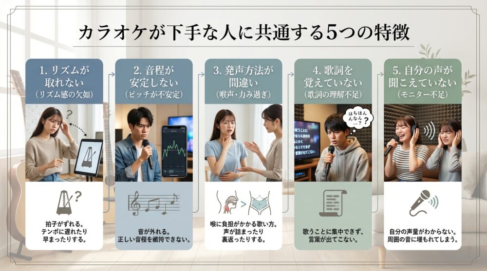カラオケが下手な人に共通する5つの特徴