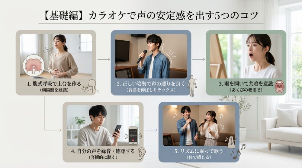 【基礎編】カラオケで声の安定感を出す5つのコツ