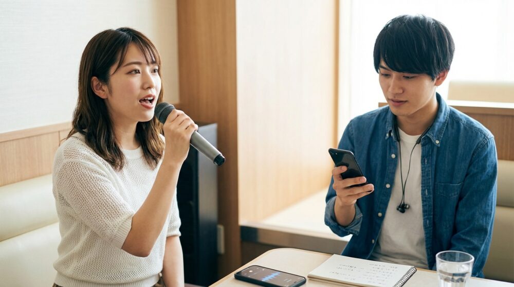 カラオケ 安定感 出し方の解説イメージ