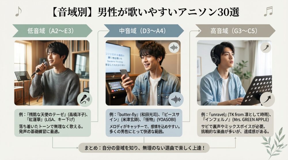 【音域別】男性が歌いやすいアニソン30選