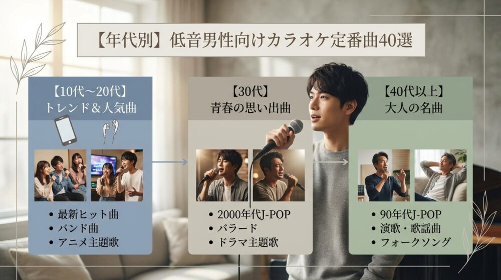 【年代別】低音男性向けカラオケ定番曲40選