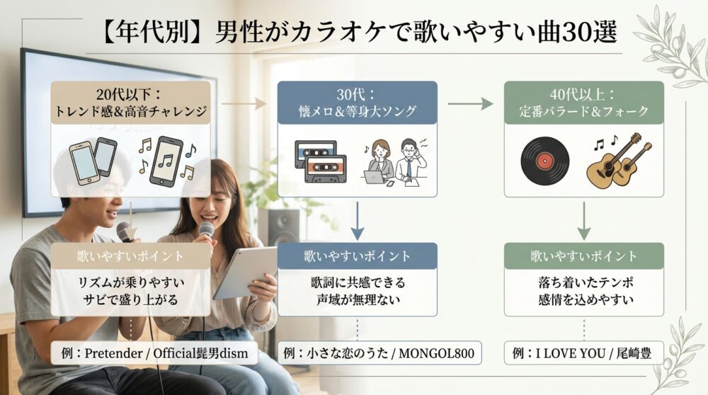 【年代別】男性がカラオケで歌いやすい曲30選