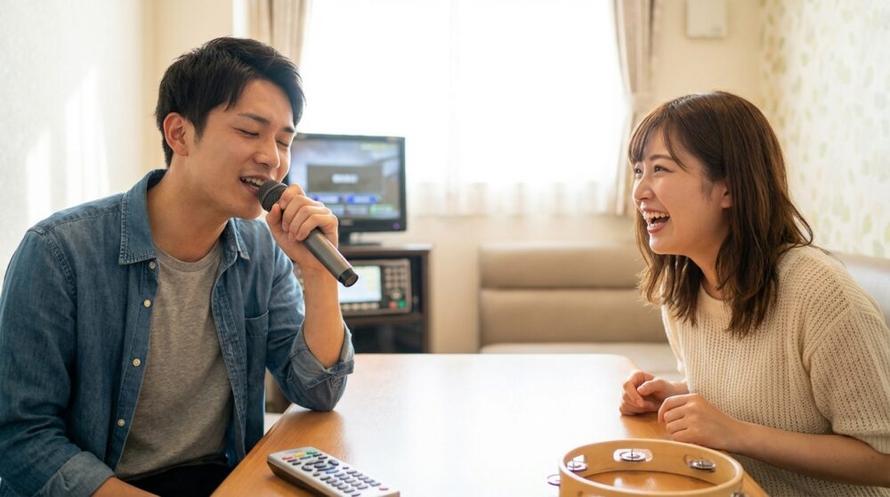 カラオケ 点数出やすい曲男の解説イメージ