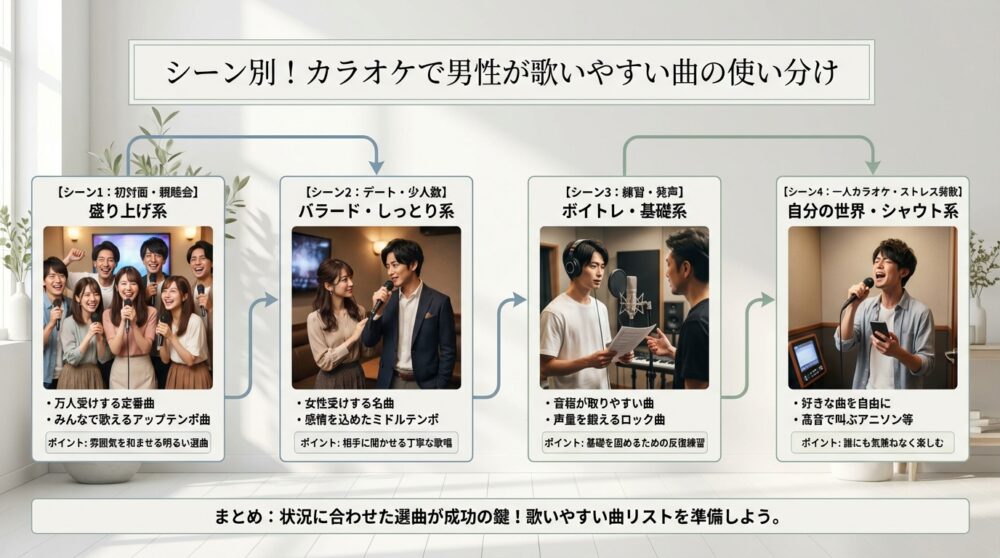 シーン別!カラオケで男性が歌いやすい曲の使い分け