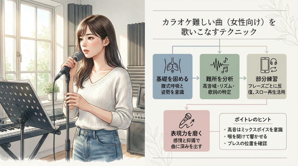 カラオケ難しい曲（女性向け）を歌いこなすテクニック