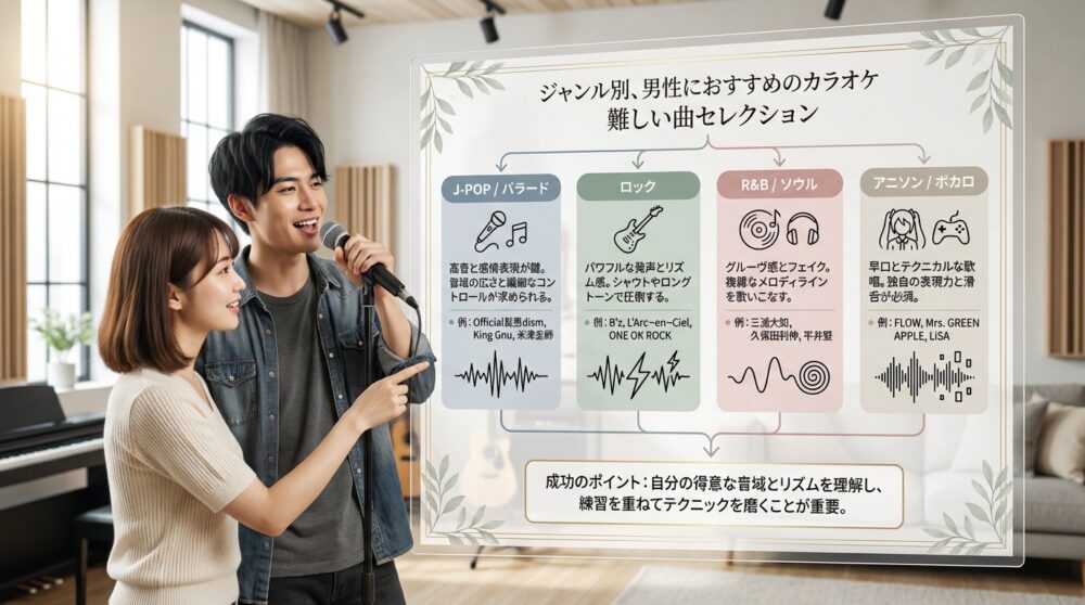ジャンル別、男性におすすめのカラオケ難しい曲セレクション