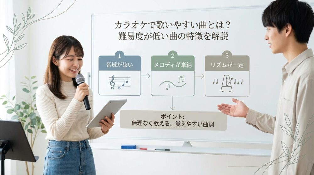 カラオケで歌いやすい曲とは?難易度が低い曲の特徴を解説