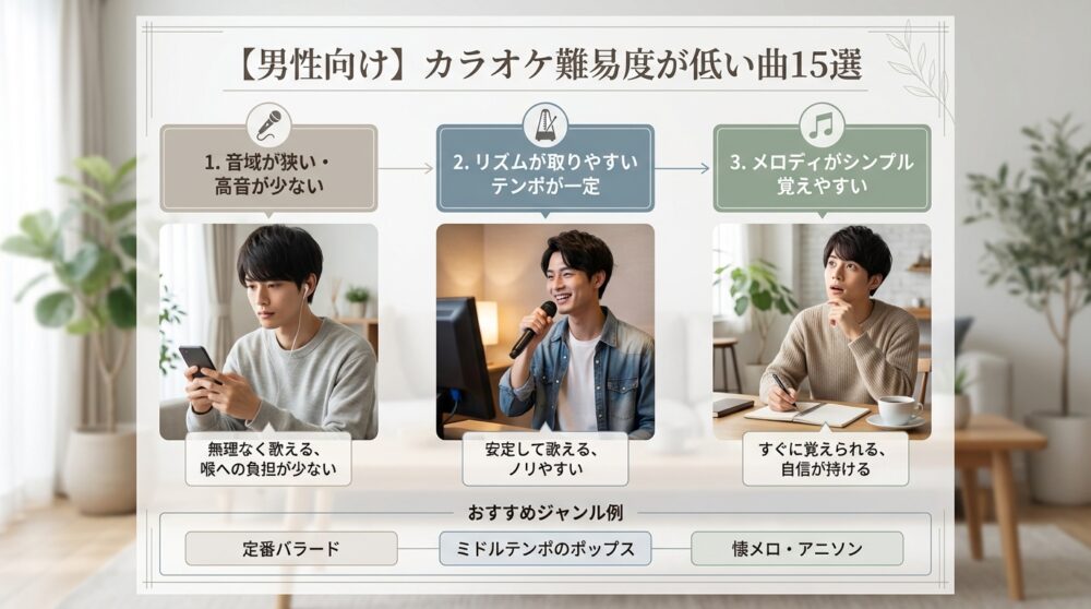 【男性向け】カラオケ難易度が低い曲15選