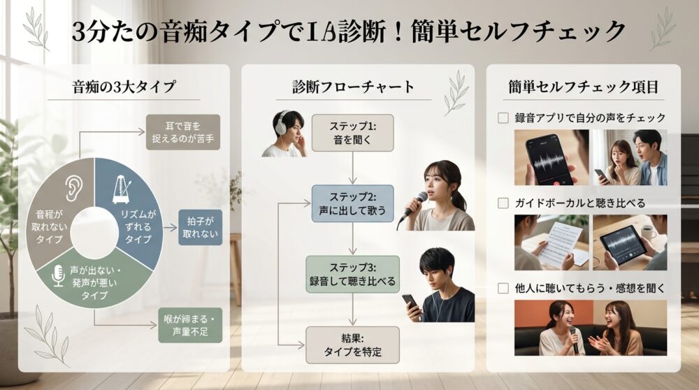 あなたの音痴タイプを3分で診断!簡単セルフチェック