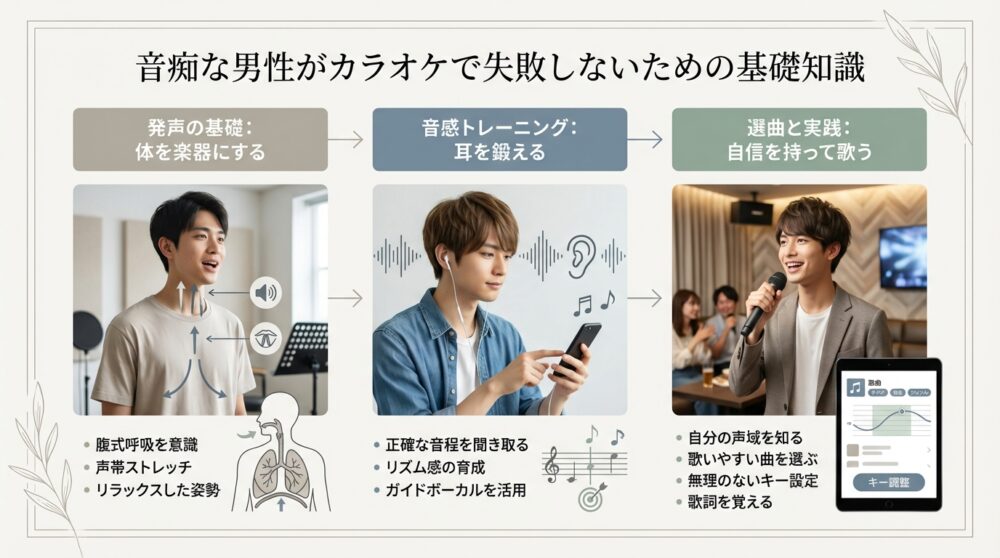 音痴な男性がカラオケで失敗しないための基礎知識