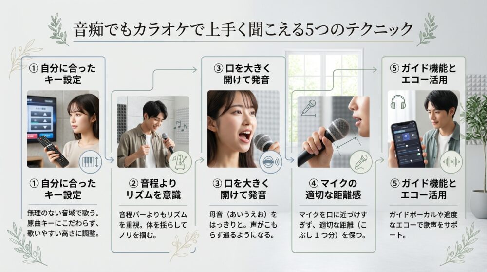 音痴でもカラオケで上手く聞こえる5つのテクニック