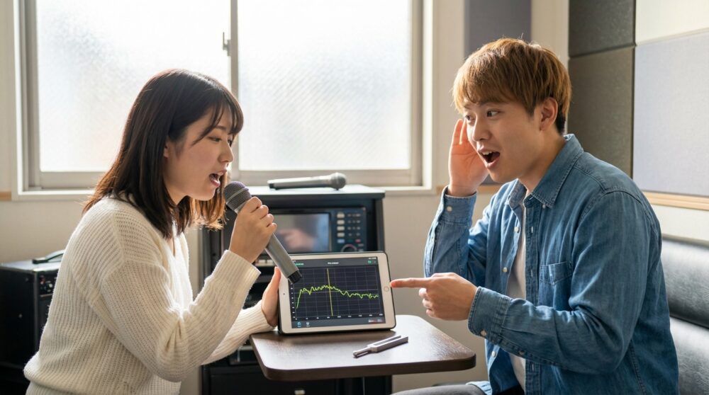 カラオケ 音程 合わせ方の解説イメージ