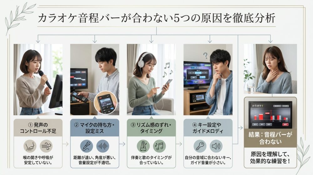 カラオケ音程バーが合わない5つの原因を徹底分析