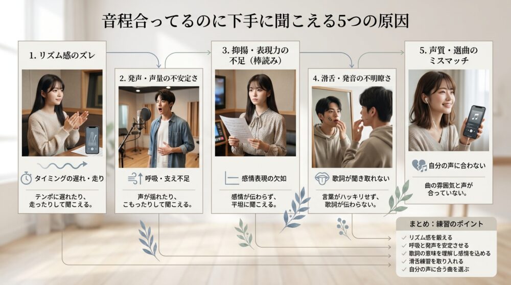 音程合ってるのに下手に聞こえる5つの原因