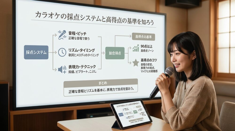 カラオケの採点システムと高得点の基準を知ろう