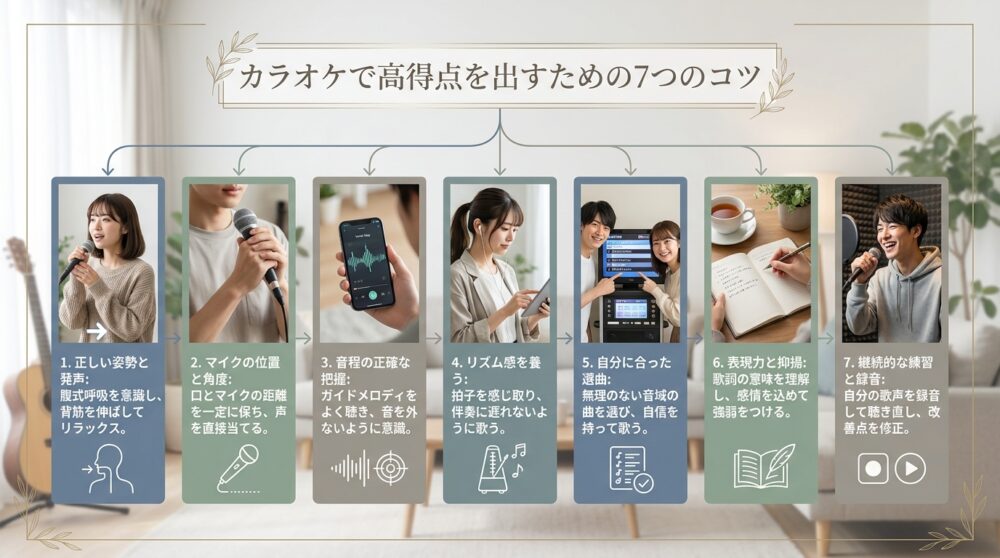 カラオケで高得点を出すための7つのコツ