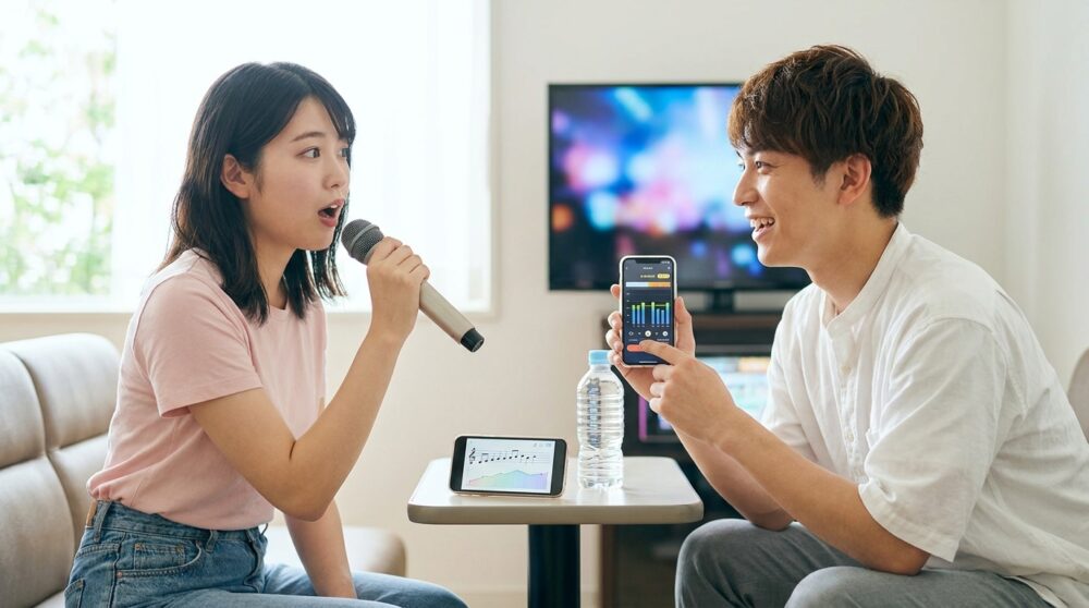 カラオケ 高得点 出す方法 コツの解説イメージ